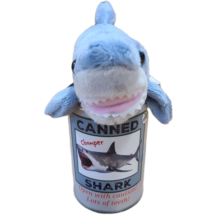 Canned Shark | Stuffed Animal Plush w/Jokes