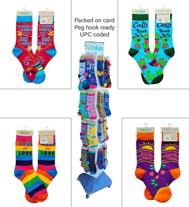 I Don't Give a Flock Women's Crew Socks Featuring Pink Flamingos