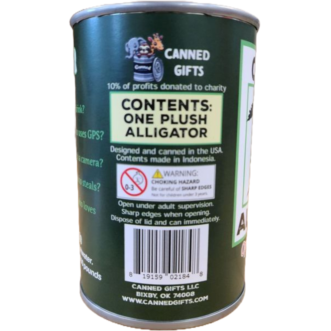 Rex the Canned Alligator | Stuffed Animal Plush w/Jokes