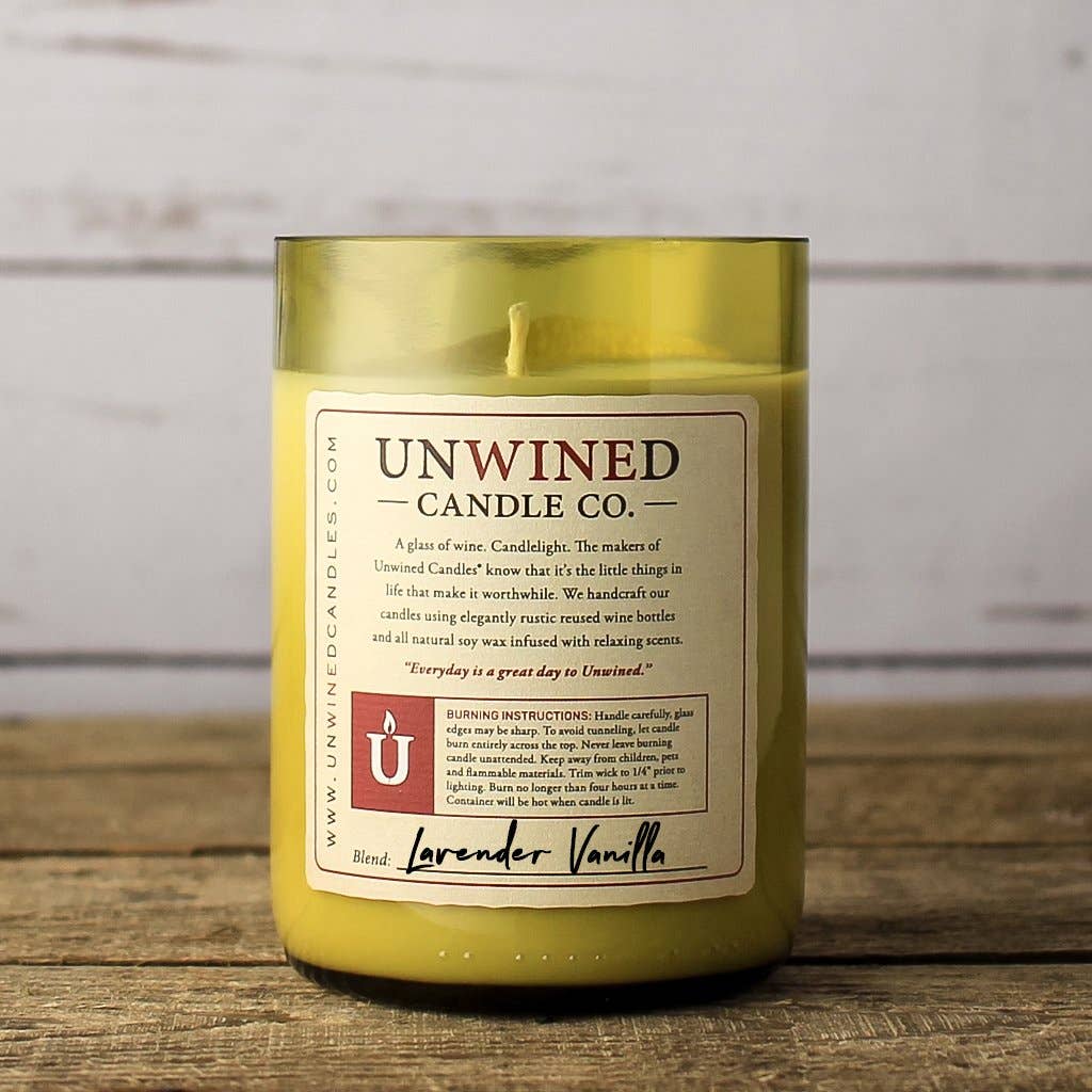Lavender Vanilla Signature Series - 12oz Wine Bottle Candle