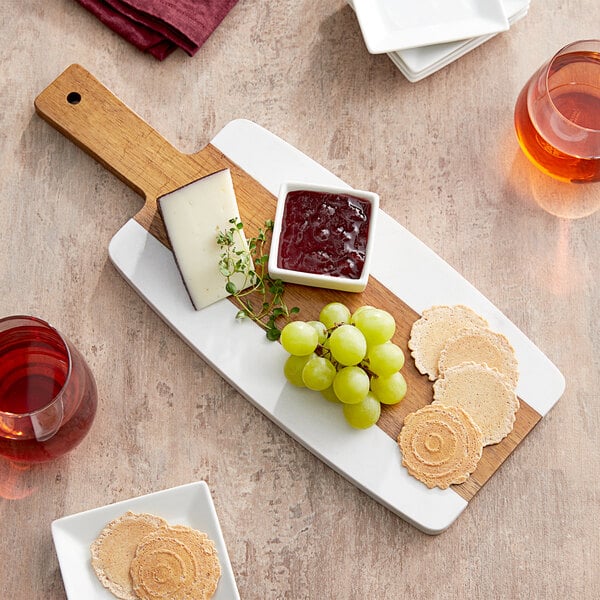 Acacia Wood and Marble Serving Board