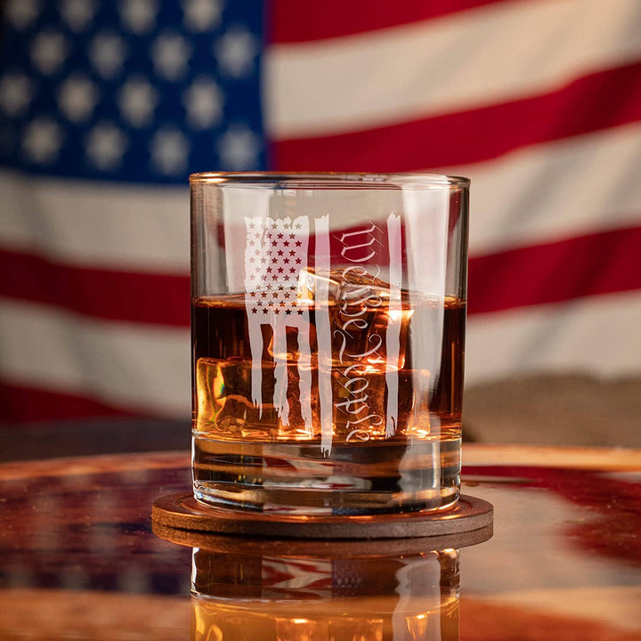 We The People American Flag - Whiskey Glass