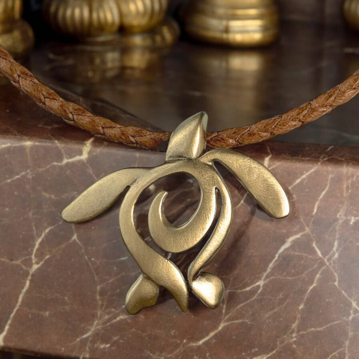 Sea Turtle Necklace – Coastal Bronze Pendant