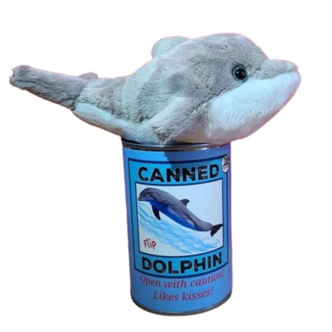 Flip the Canned Dolphin | Stuffed Animal Plush w/Jokes