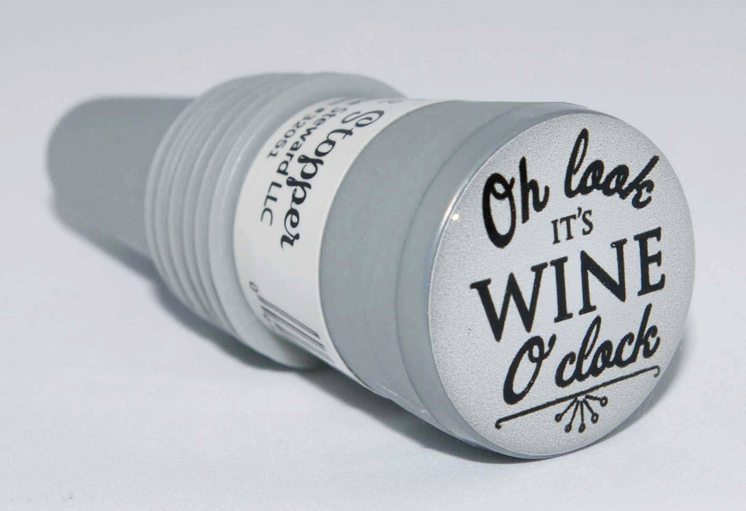 "Oh Look it's Wine O'clock" Bottle Stopper