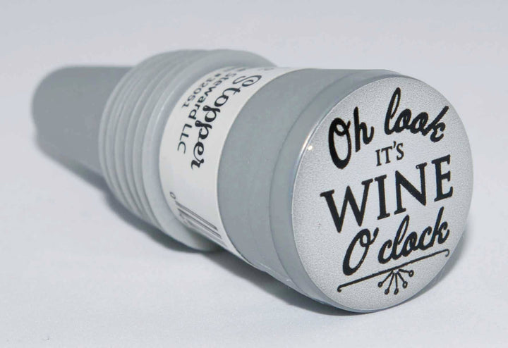 "Oh Look it's Wine O'clock" Bottle Stopper