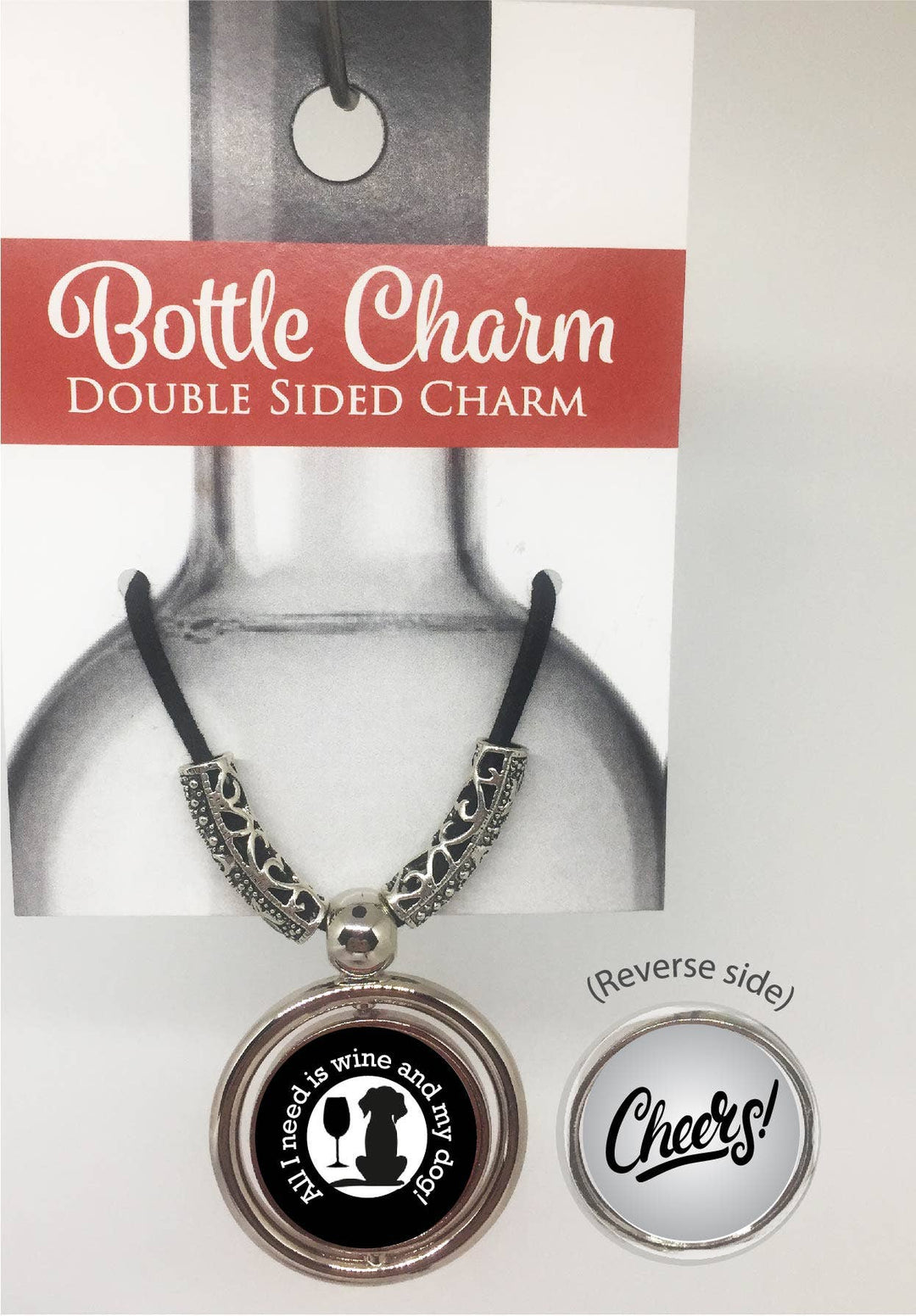 All I Need is Wine & My Dog and Cheers Bottle Charm