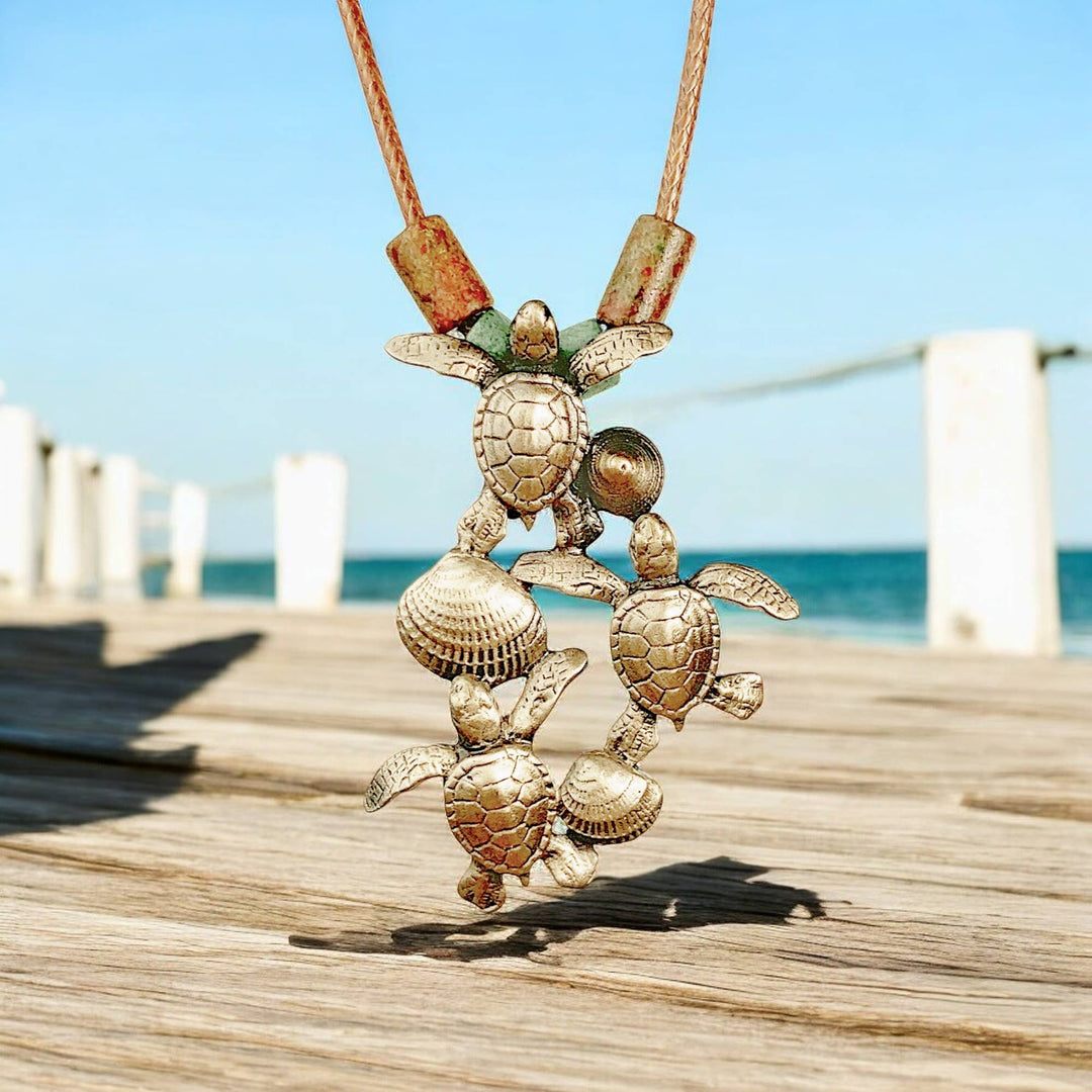 Hatchlings Turtles Bronze w/Beads
