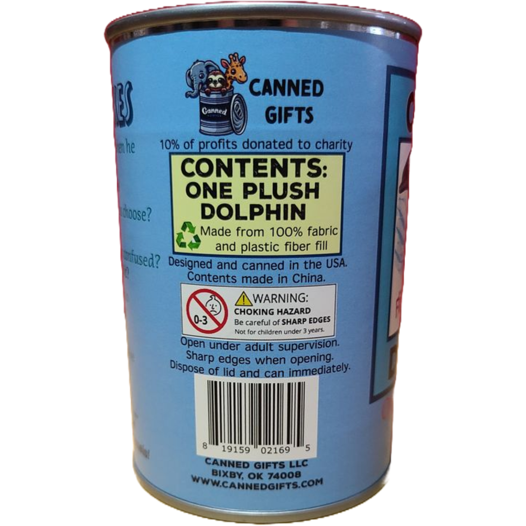Flip the Canned Dolphin | Stuffed Animal Plush w/Jokes