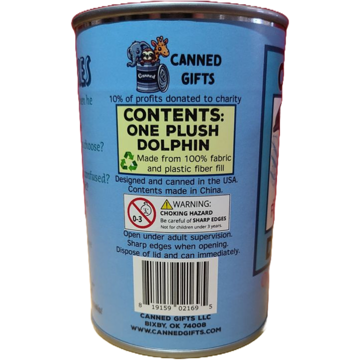 Flip the Canned Dolphin | Stuffed Animal Plush w/Jokes