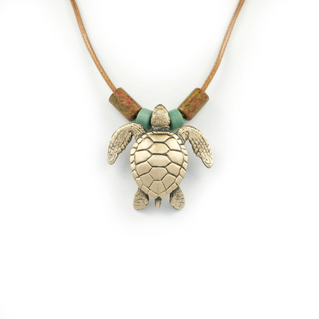Sea Turtle Necklace – Shoreline Collection (18") w/Beads