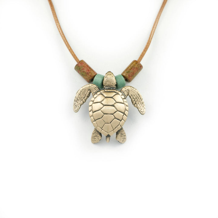 Sea Turtle Necklace – Shoreline Collection (18") w/Beads