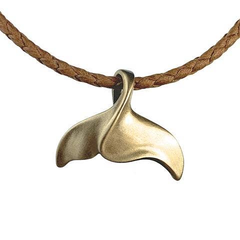 Whale Tail Bronze Pendant Necklace