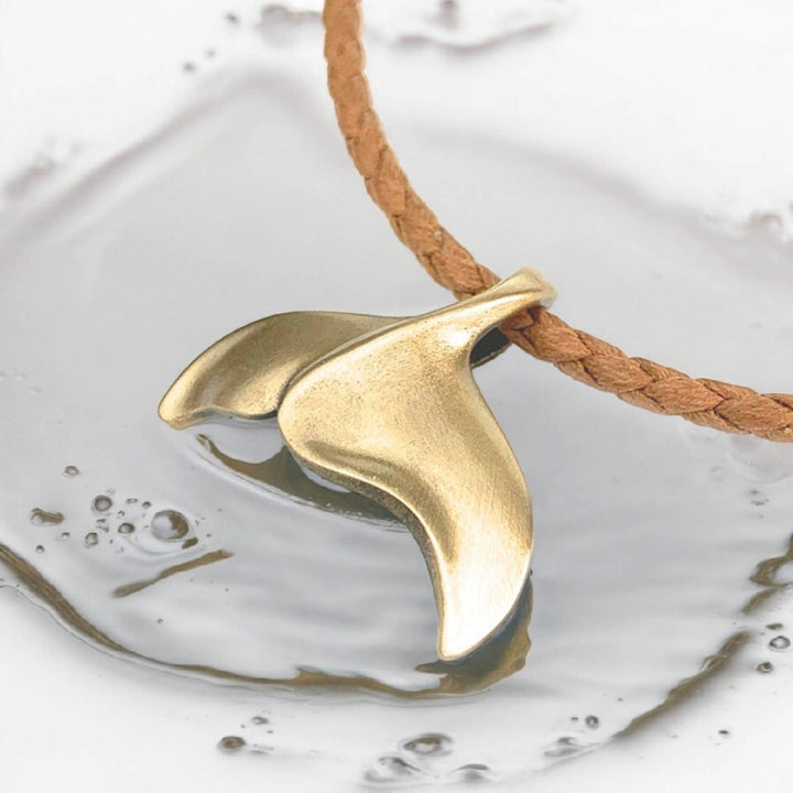Whale Tail Bronze Pendant Necklace