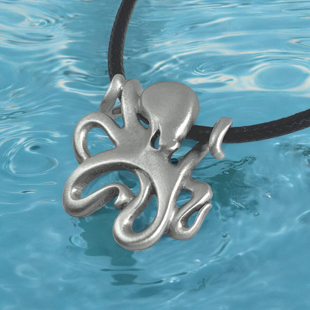 Octopus Necklace with Pewter Pendant, Sea life Gifts