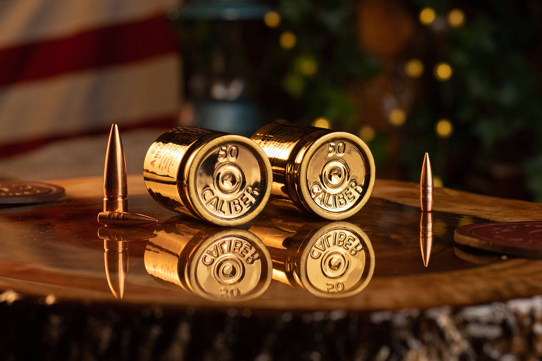 2nd Amendment Engraved 50 Caliber Shot Glasses - Set of 2