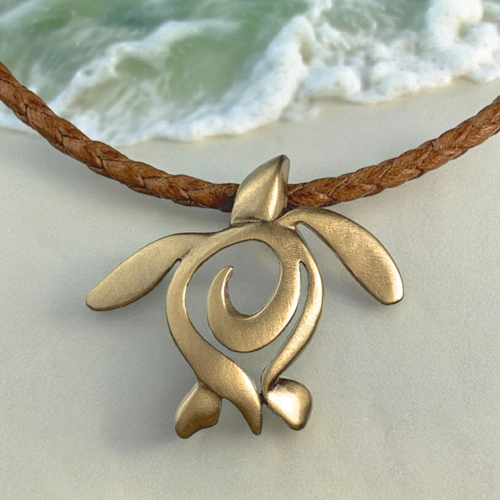 Sea Turtle Necklace – Coastal Bronze Pendant