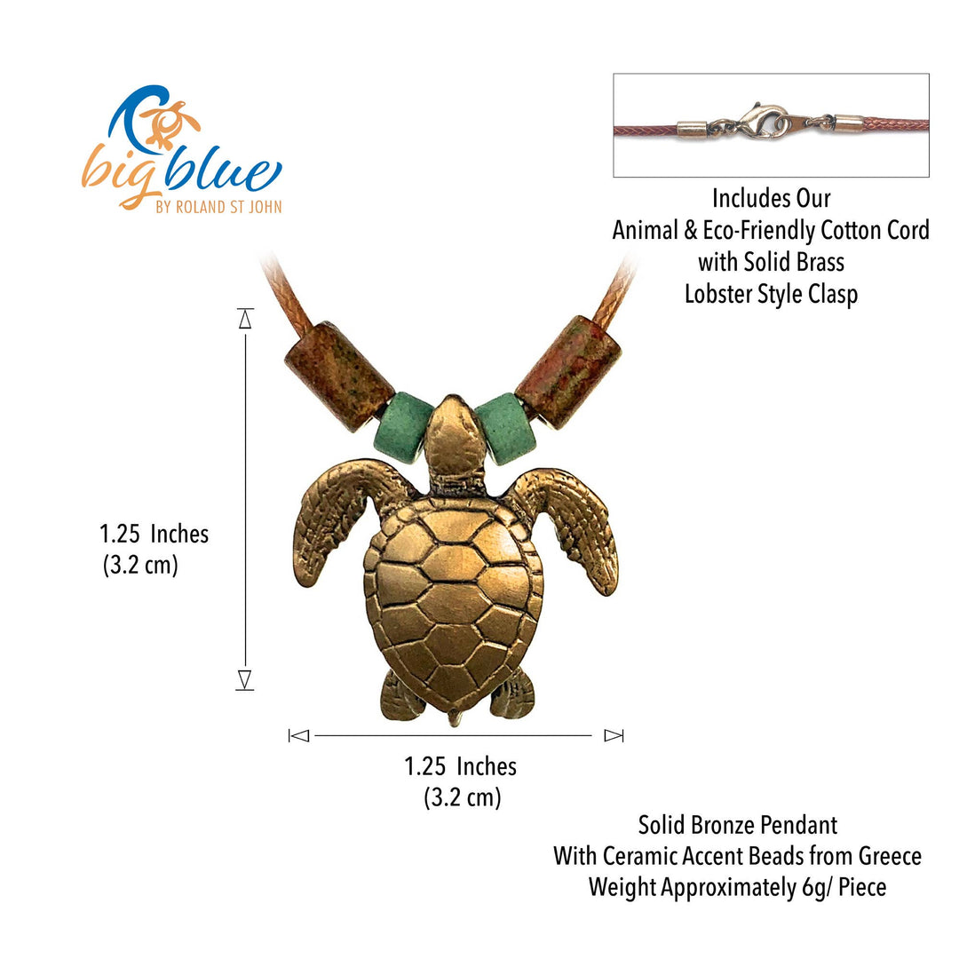 Sea Turtle Necklace – Shoreline Collection (18") w/Beads