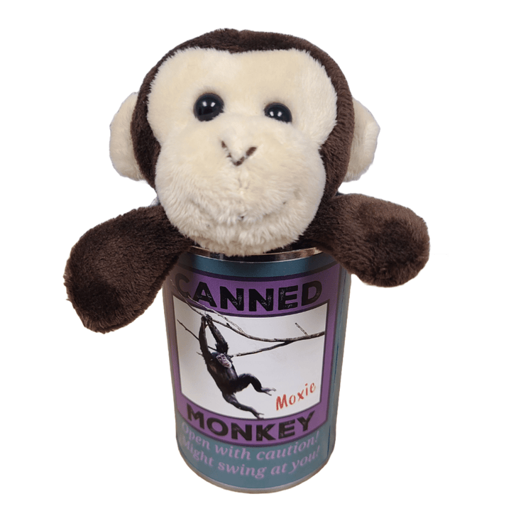 Moxie the Canned Monkey - Stuffed Animal Plush w/Funny Jokes