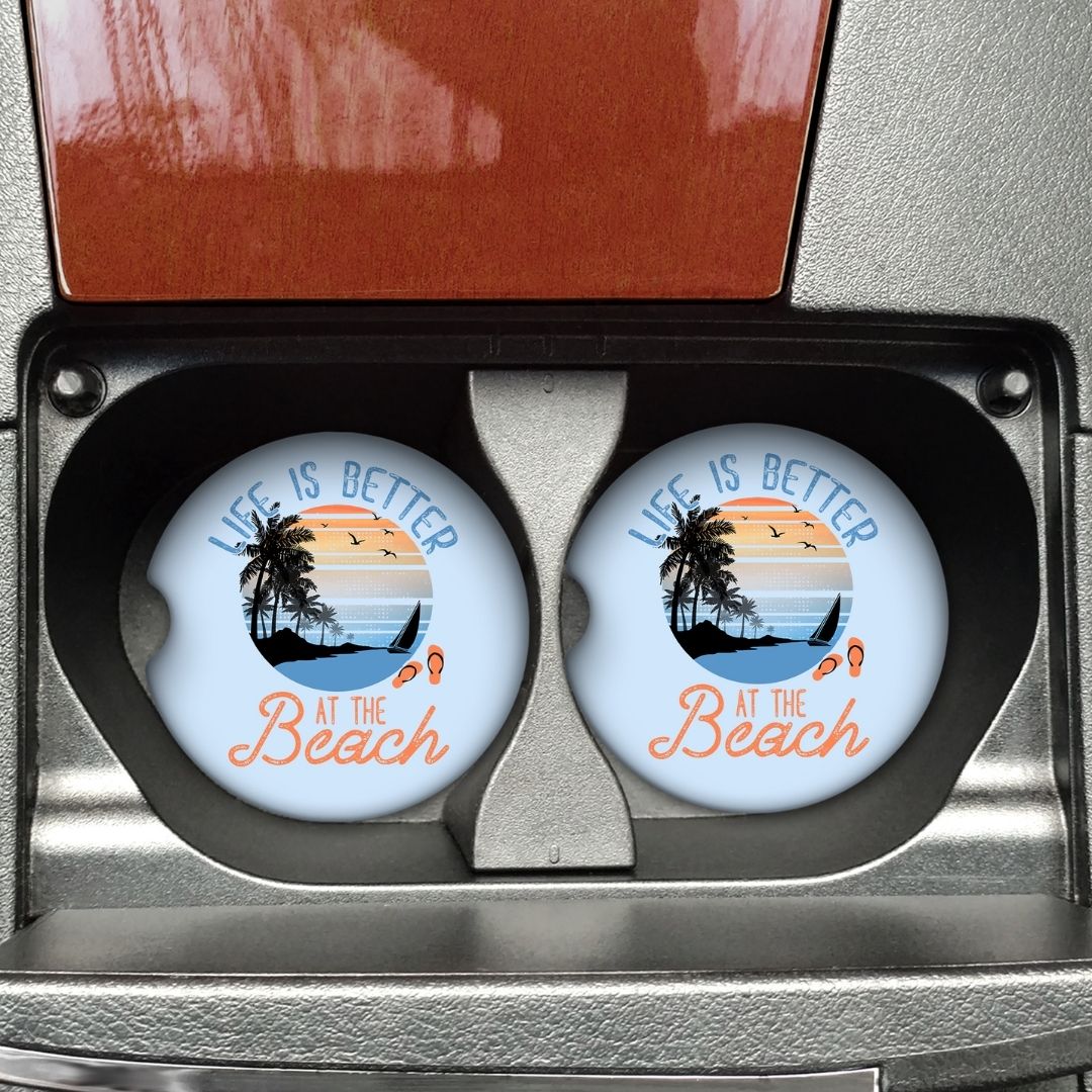 Life Is Better At The Beach Car Coaster