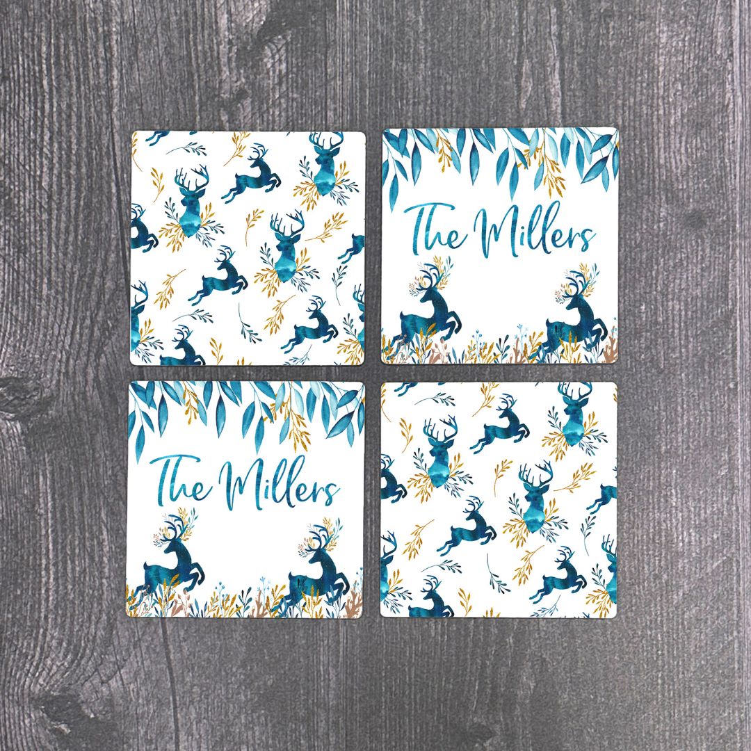 Blue Deer Coasters