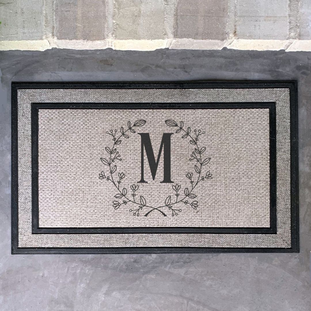 Botanical Circle Initial Doormat