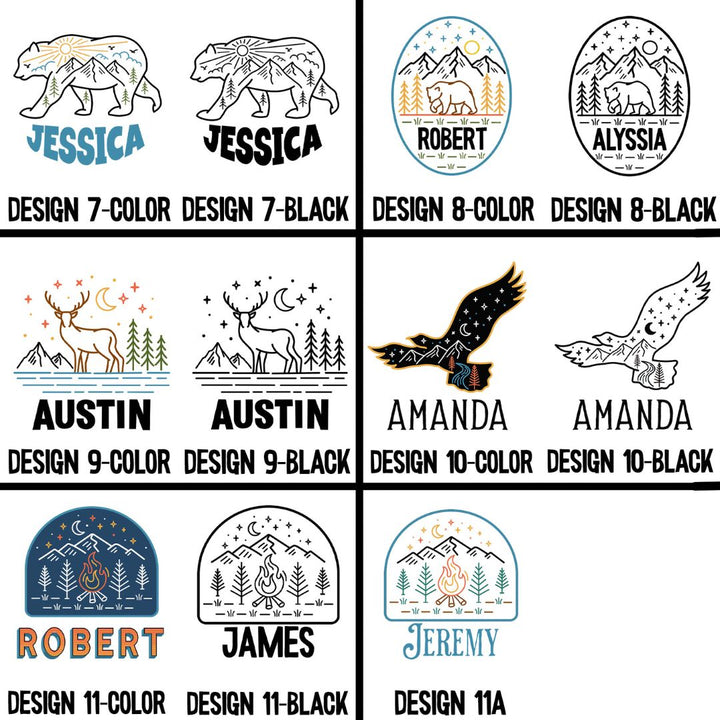 Color Line Art Personalized Camping Themed Mug