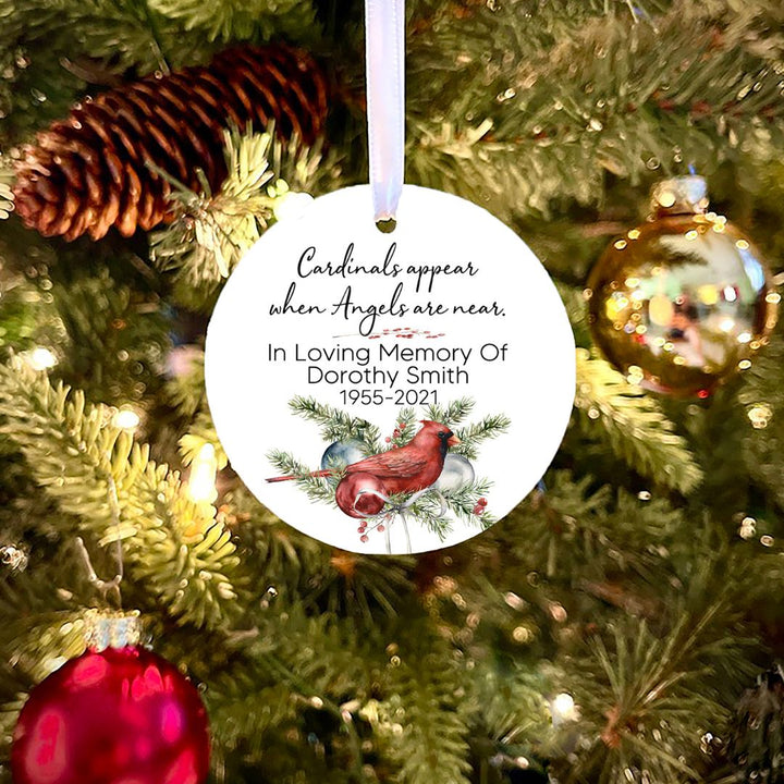 Cardinal Memorial Version One Personalized Ornament