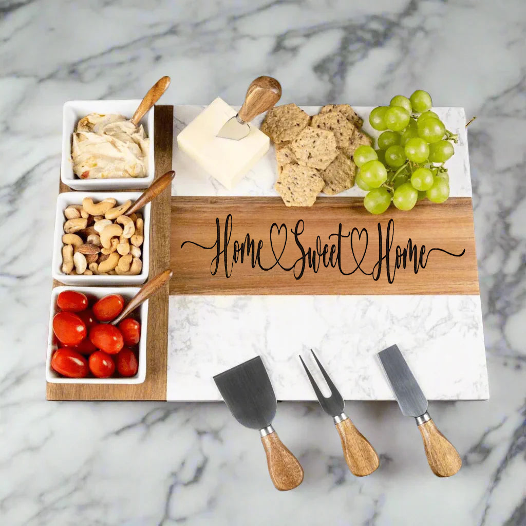 Marble & Wood Charcuterie Board