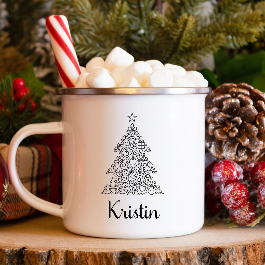 Christmas Tree Personalized Camp Mug