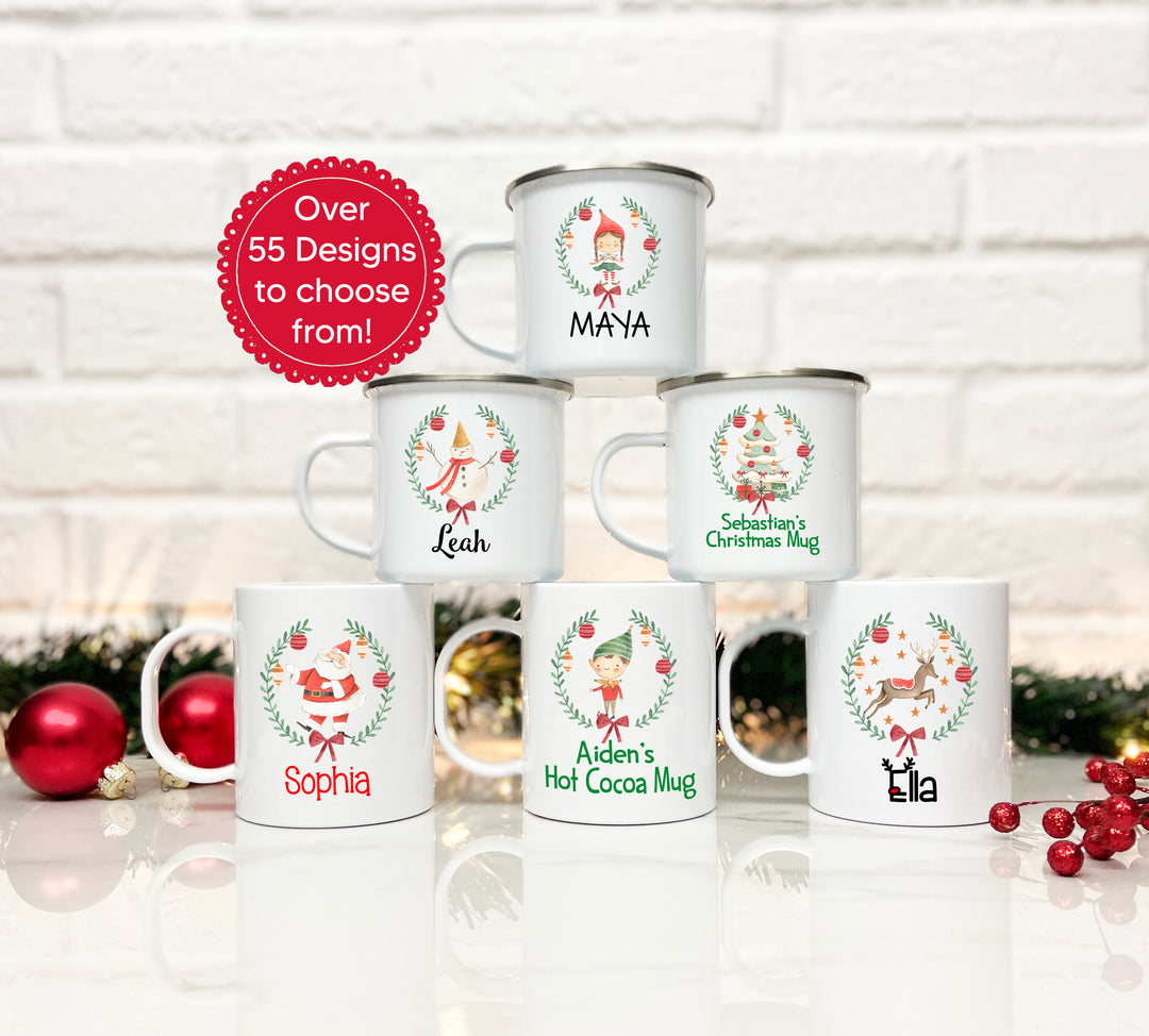 Classic Christmas Personalized Holiday Mugs