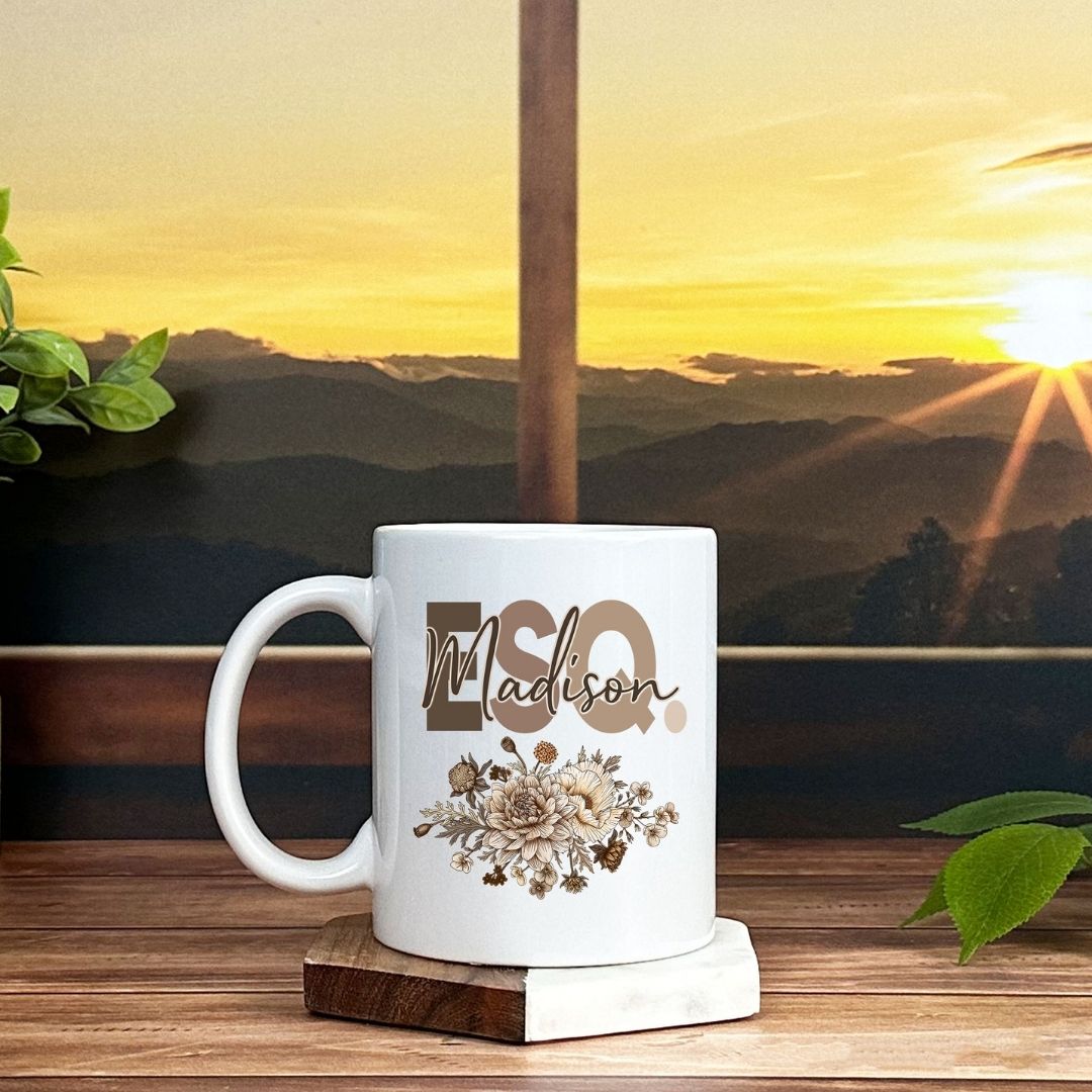 Esquire Flowery Personalized Mug