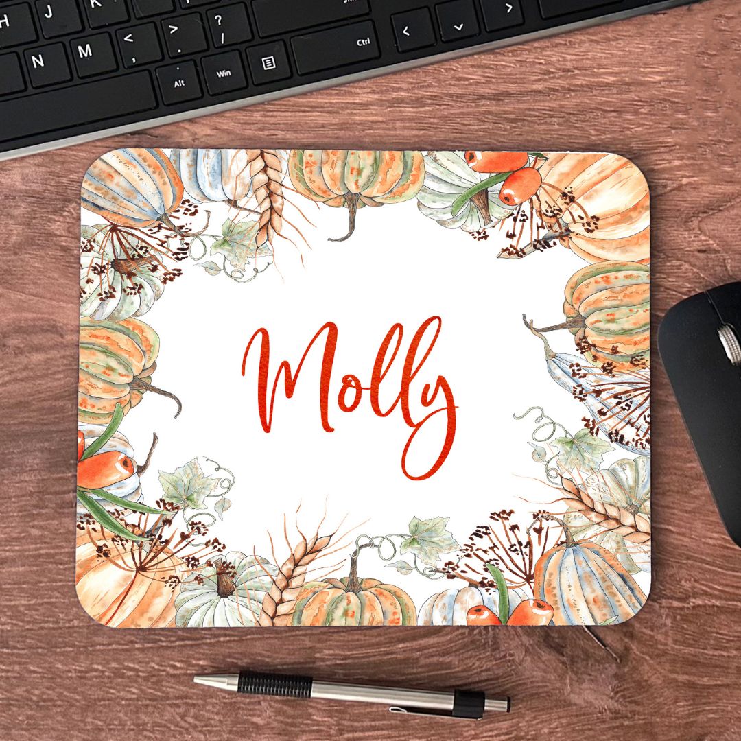 Fall Pumpkins Custom Name Mousepad
