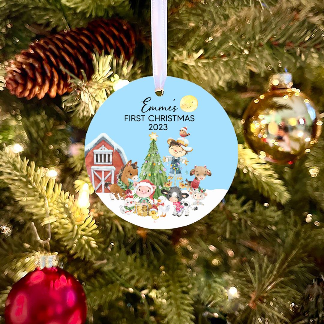 Farm First Christmas Personalized Ornament