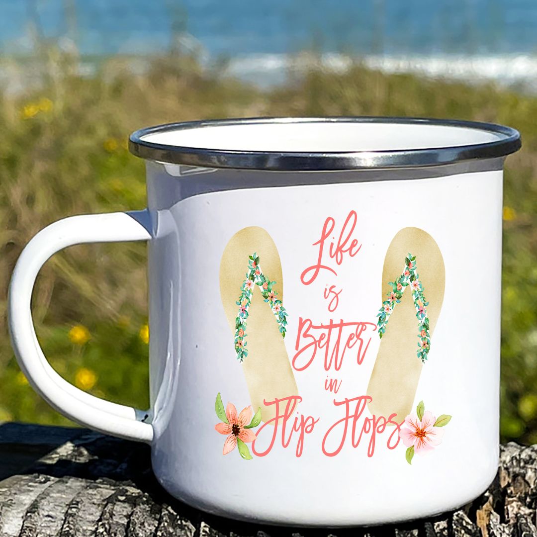 Life Is Better In Flip Flops Personalized Camp Mug