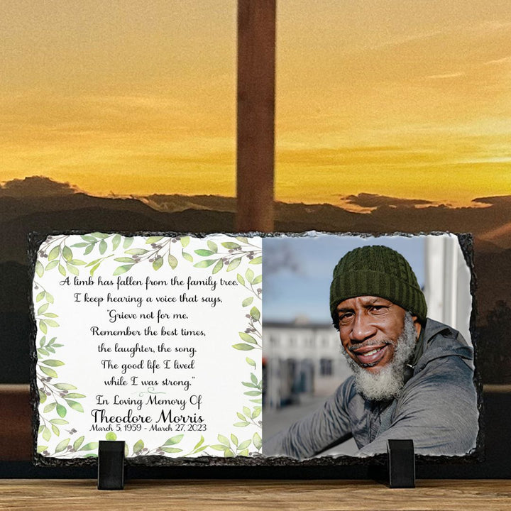 Frame Of Leaves Memorial Slate