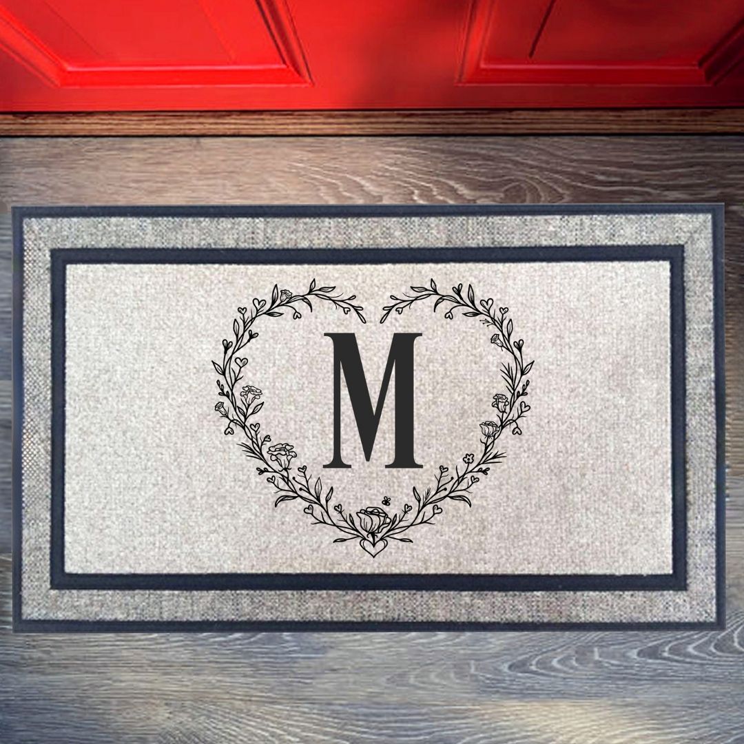 Heart Initial Doormat