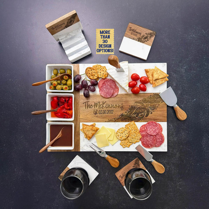 Marble & Wood Charcuterie Board