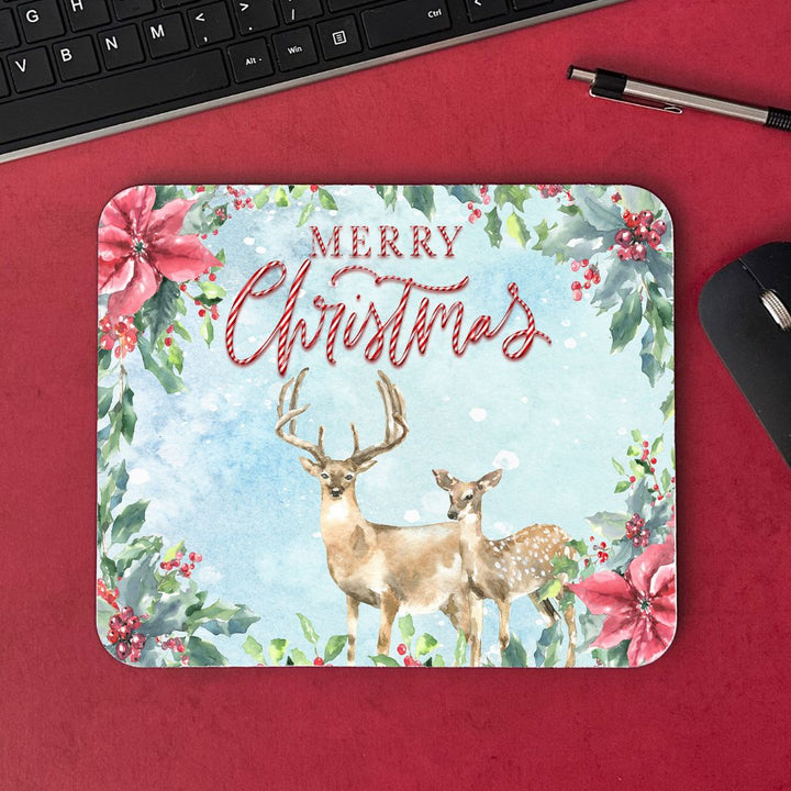 Merry Christmas Deer Mousepad