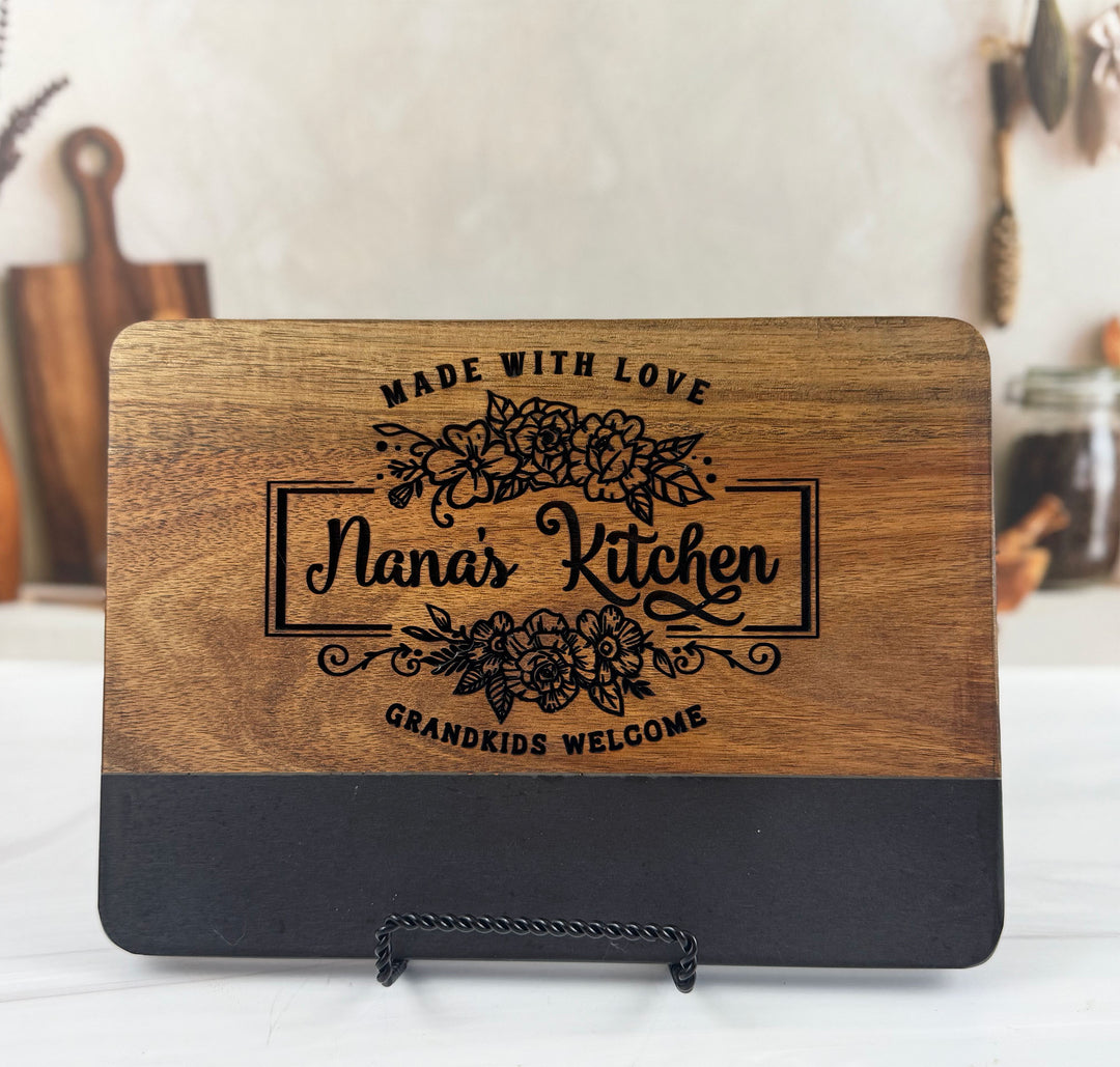 Acacia & Black Marble Cutting Board