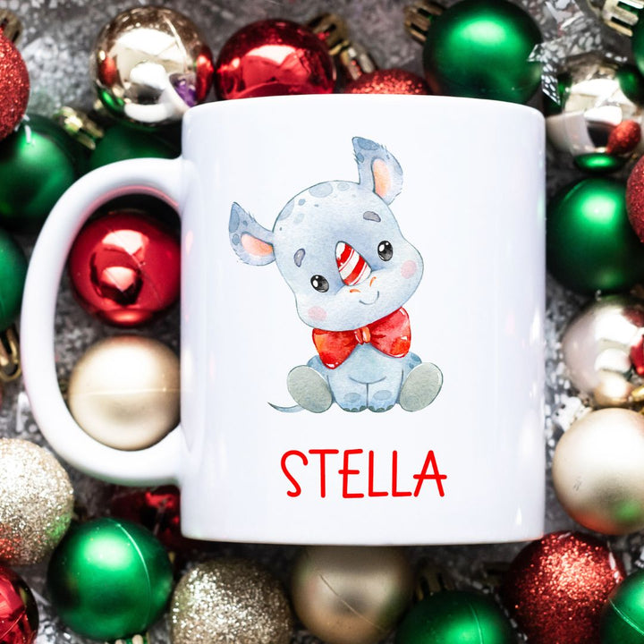 Christmas Baby Rhino Personalized Mug