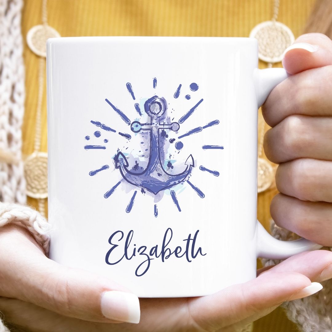 Blue Anchor Personalized Mug
