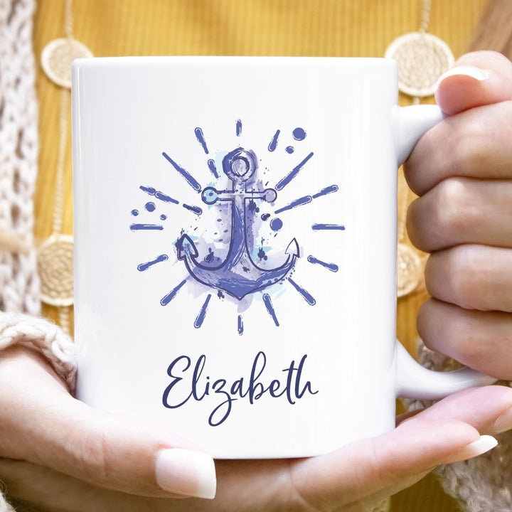 Blue Anchor Personalized Mug