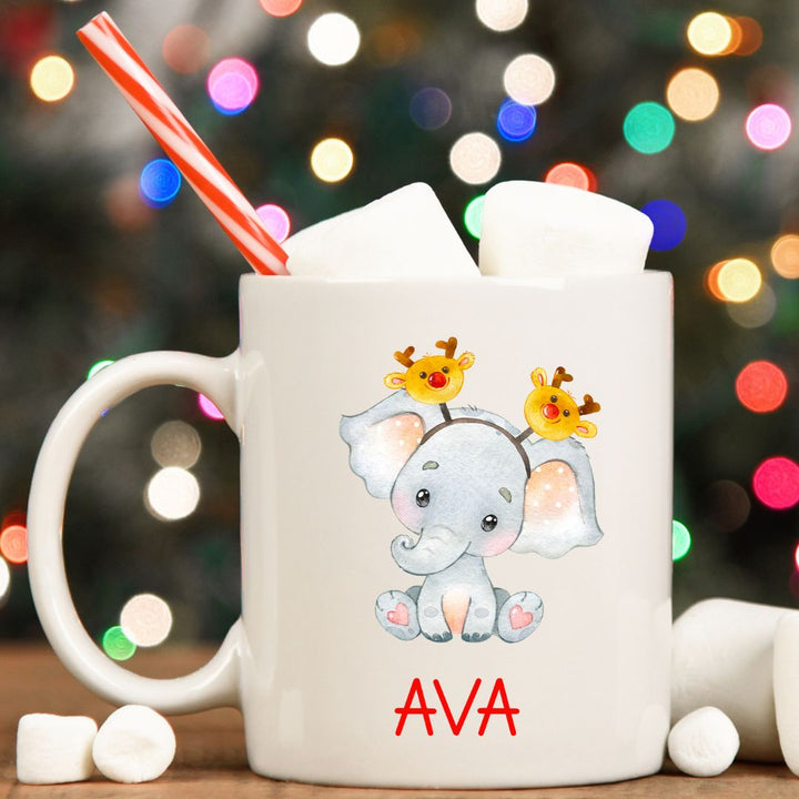 Christmas Baby Elephant Personalized Mug