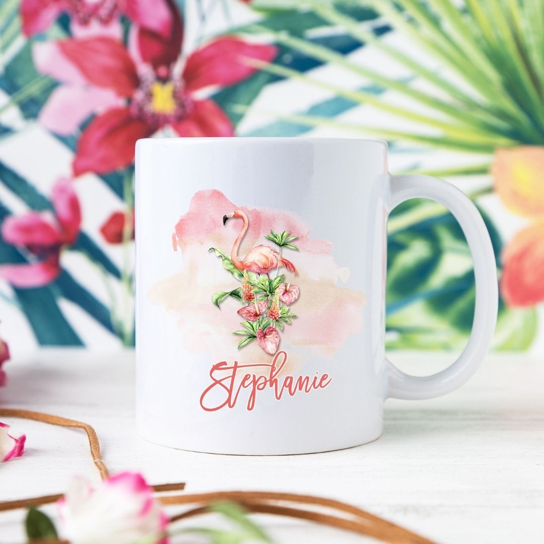 Tropical Flamingo Personalized Mug