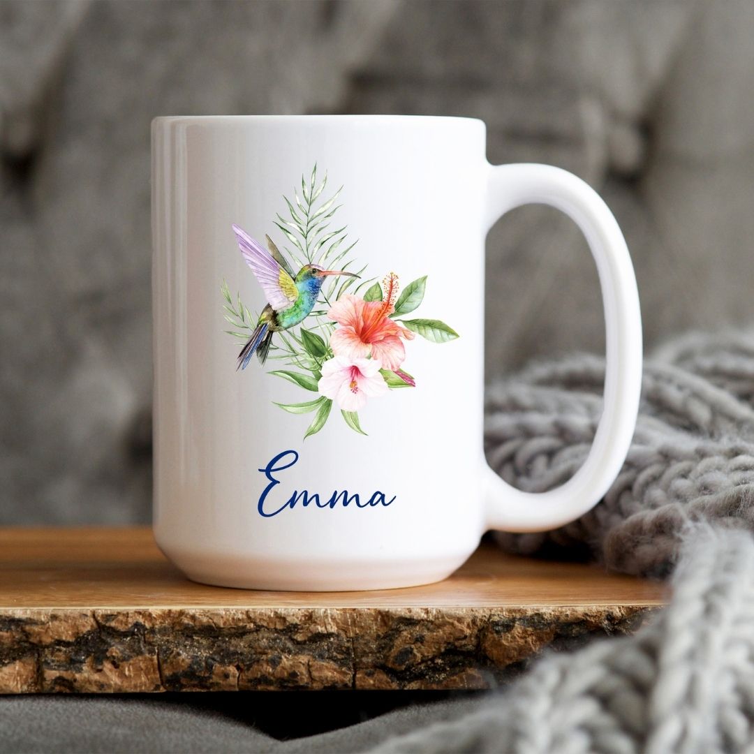 Tropical Hummingbird Personalized Mug