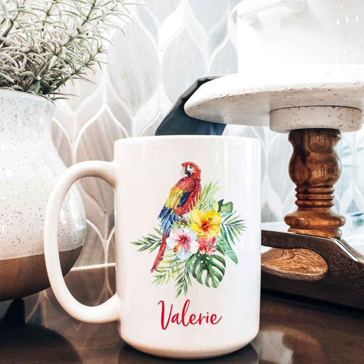 Tropical Parrot Personalized Mug