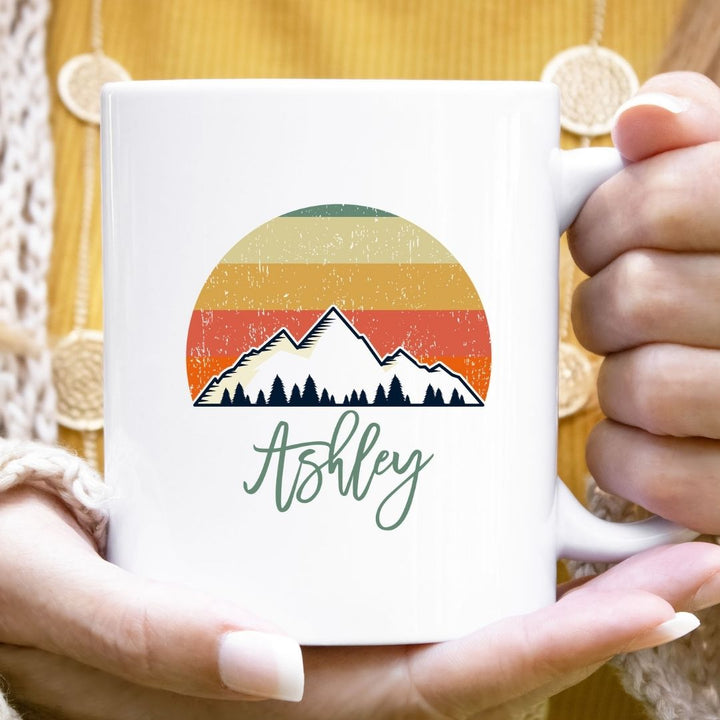 Retro Mountain Personalized Mug