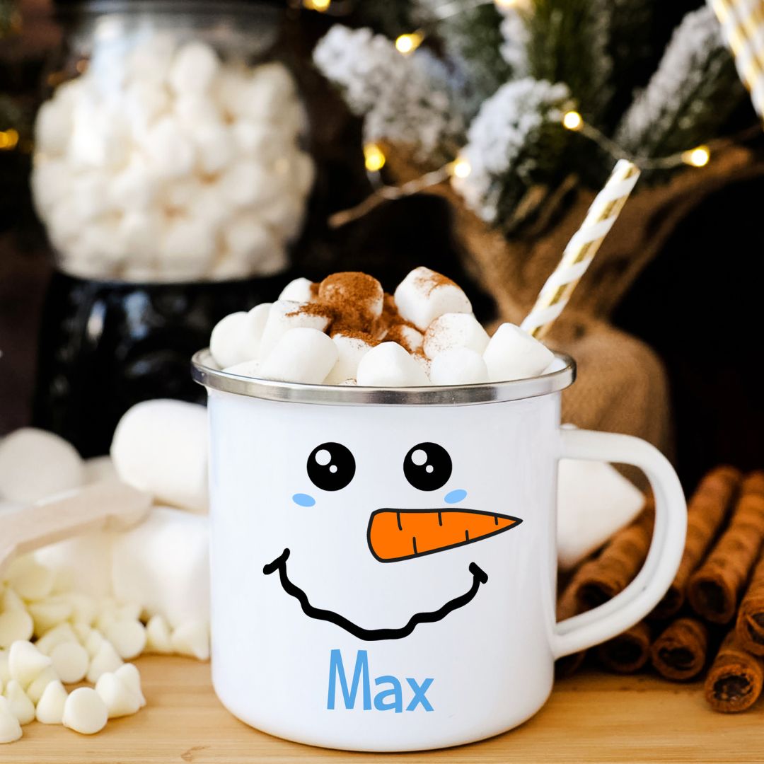 Smiling Snowman Personalized Camp Mug