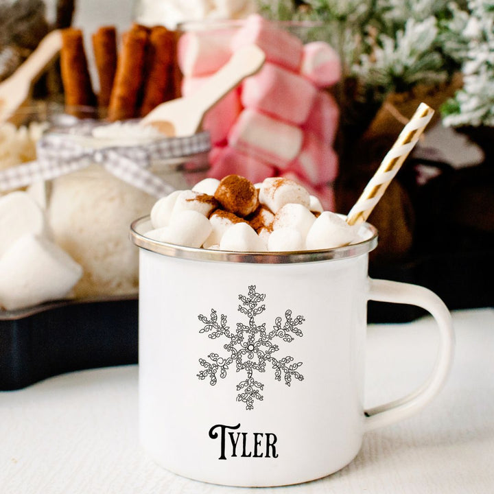 Snowflake Personalized Camp Mug